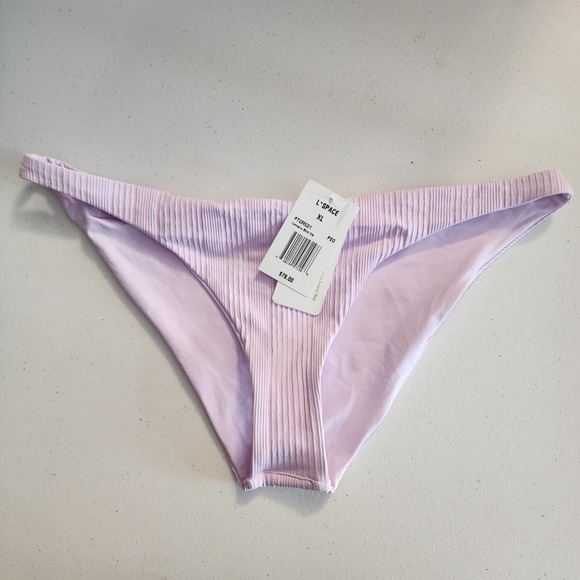 L*Space Pointelle Rib Camacho Bikini Bottom Lavender Size XL NWT - Picture 1 of 6